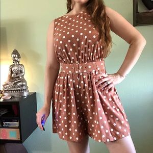 My Michelle Polka dot romper with belt